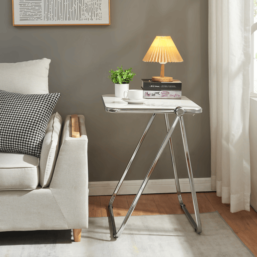 Mesa de apoio Alerhavn dobrável 70x49x68 cm branco en.casa