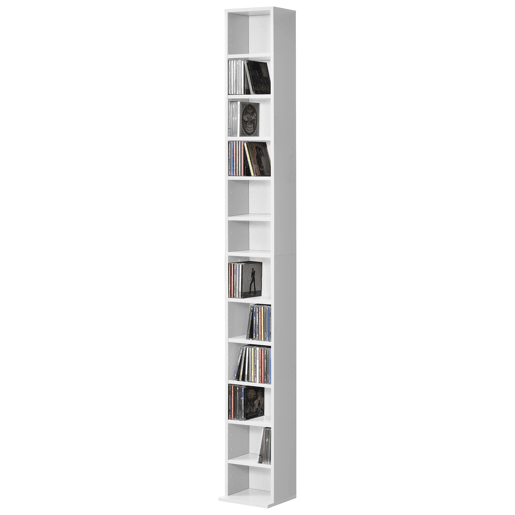 Prateleira para CD Tynset 12 compartimentos 175 x 20 x 20 cm Branco en.casa