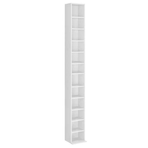 Prateleira para CD Tynset 12 compartimentos 175 x 20 x 20 cm Branco en.casa