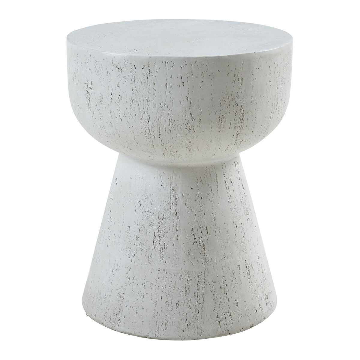 Mesa auxiliar oulvepijanse redond hormigón 51xø40 cm - blanco [en.casa]