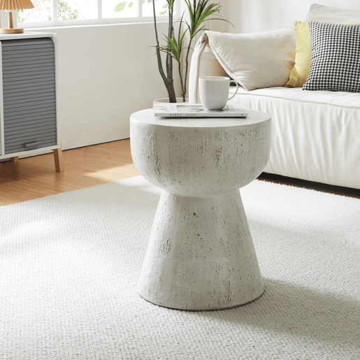 Mesa de apoio Oulvepijanse 51xØ40 cm branco en.casa