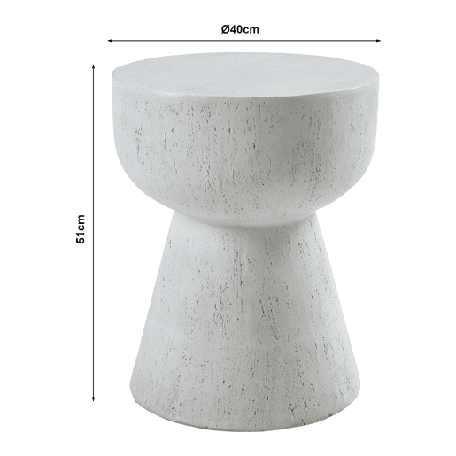 Mesa de apoio Oulvepijanse 51xØ40 cm branco en.casa