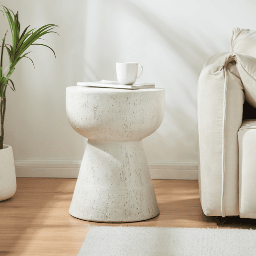 Mesa de apoio Oulvepijanse 51xØ40 cm branco en.casa