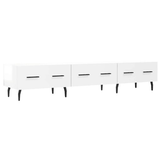 Móvel de TV - Modulo de TV - Armário de TV 150x36x30 cm derivados de madeira branco brilhante