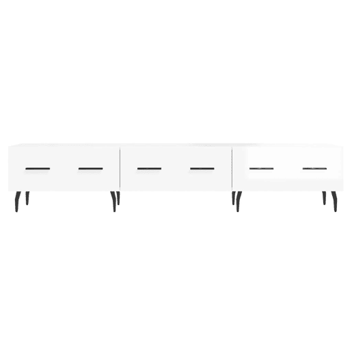 Móvel de TV - Modulo de TV - Armário de TV 150x36x30 cm derivados de madeira branco brilhante
