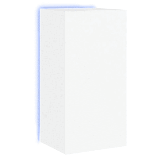 Móvel de parede para TV - Armário de TV com luzes LED 40,5x35x80 cm branco