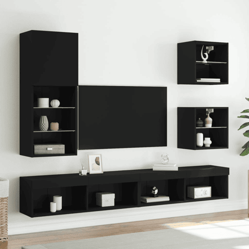Móvel de TV - Modulo de TV - Armário de TV com luzes LED 40,5x30x102 cm preto