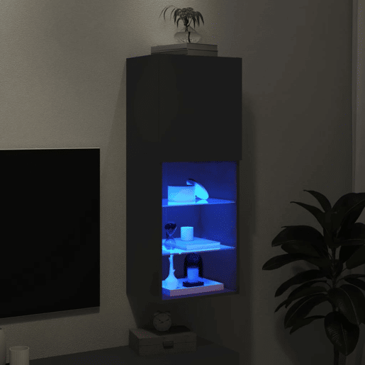 Móvel de TV - Modulo de TV - Armário de TV com luzes LED 40,5x30x102 cm preto
