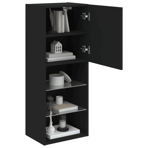Móvel de TV - Modulo de TV - Armário de TV com luzes LED 40,5x30x102 cm preto