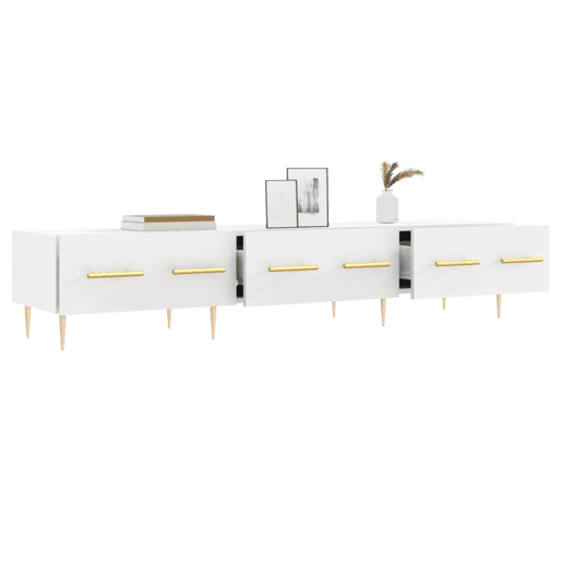 Móvel de TV - Modulo de TV - Armário de TV 150x36x30 cm derivados de madeira branco Móvel de TV - Modulo de TV - Armário de TV 150x36x30 cm derivados de madeira branco