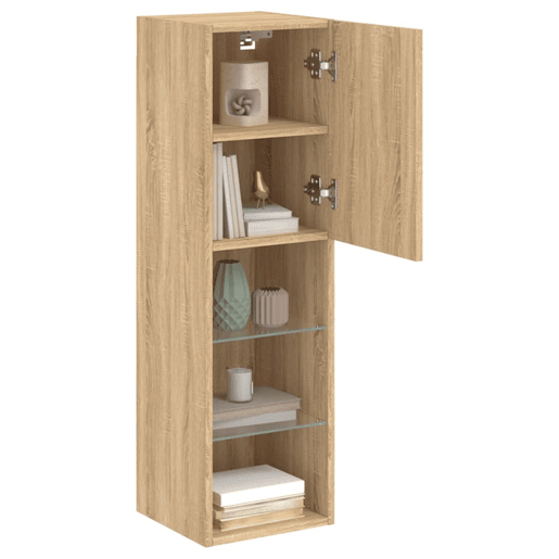Móvel de TV - Modulo de TV - Armário de TV com luzes LED 30,5x30x102 cm carvalho sonoma