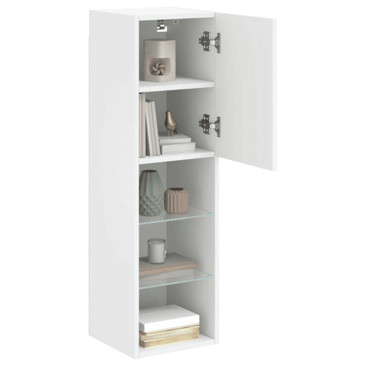 Móvel de TV - Modulo de TV - Armário de TV c luzes LED 30,5x30x102 cm branco