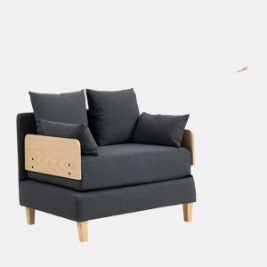 Sofá-cama de 1 lugar Seinlus 81x88x68 cm Cinzento escuro en.casa