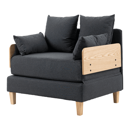 Sofá-cama de 1 lugar Seinlus 81x88x68 cm Cinzento escuro en.casa