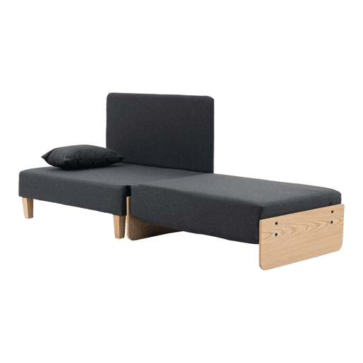 Sofá-cama de 1 lugar Seinlus 81x88x68 cm Cinzento escuro en.casa