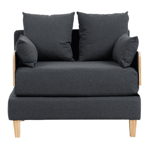 Sofá-cama de 1 lugar Seinlus 81x88x68 cm Cinzento escuro en.casa