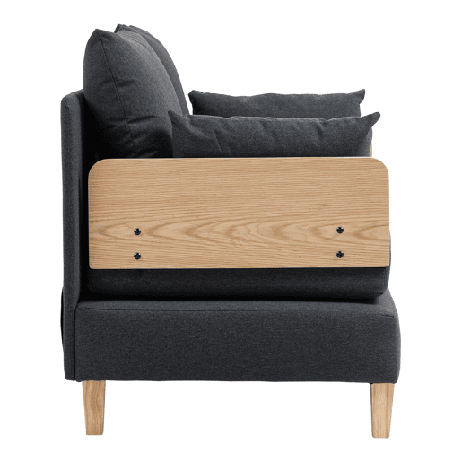 Sofá-cama de 1 lugar Seinlus 81x88x68 cm Cinzento escuro en.casa