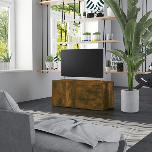 Móvel de TV - Modulo de TV - Armário de TV 80x34x36 cm derivados de madeira carvalho fumado