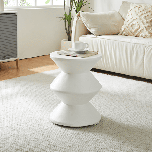 Mesa de apoio Kyppeslo 47xØ37 cm branco en.casa