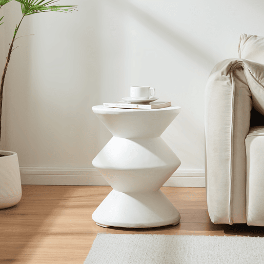 Mesa de apoio Kyppeslo 47xØ37 cm branco en.casa