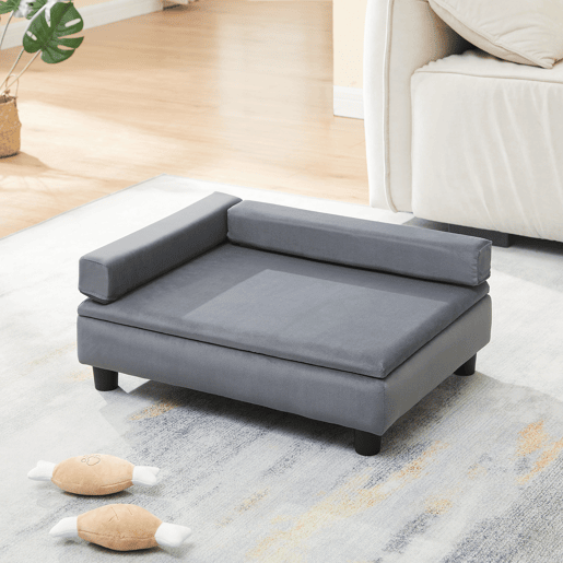 Cama para cães e gatos Salkonssad com compartimento de arrumação 60x45x24 cm Cinza en.casa