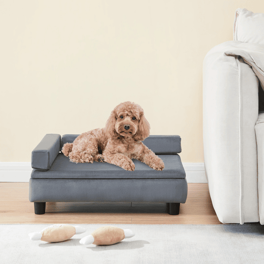 Cama para cães e gatos Salkonssad com compartimento de arrumação 60x45x24 cm Cinza en.casa