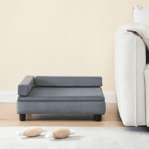 Cama para cães e gatos Salkonssad com compartimento de arrumação 60x45x24 cm Cinza en.casa