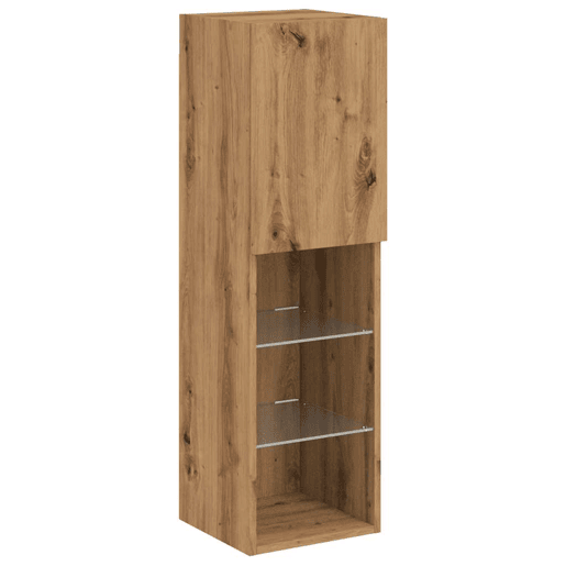 Móvel de TV - Modulo de TV - Armário de TV com luzes LED 30,5x30x102 cm carvalho artisiano