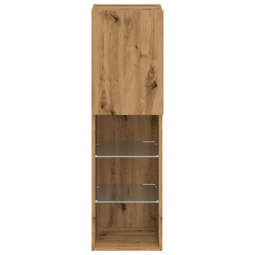 Móvel de TV - Modulo de TV - Armário de TV com luzes LED 30,5x30x102 cm carvalho artisiano