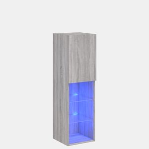 Móvel de TV - Modulo de TV - Armário de TV com luzes LED 30,5x30x102 cm cinzento sonoma