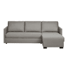 Lourini® Sofá Roma, Cinza, de Três Lugares com Chaise Longue Reversível