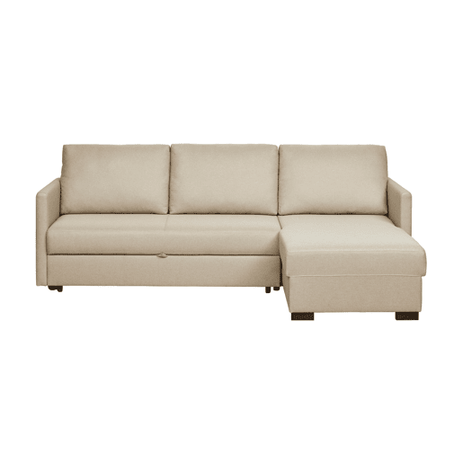 Lourini® Sofá Justin, Bege, de Três Lugares com Chaise Longue e Cama Lourini® Sofá Justin, Bege, de Três Lugares com Chaise Longue e Cama