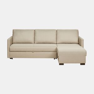 Lourini® Sofá Justin, Bege, de Três Lugares com Chaise Longue e Cama