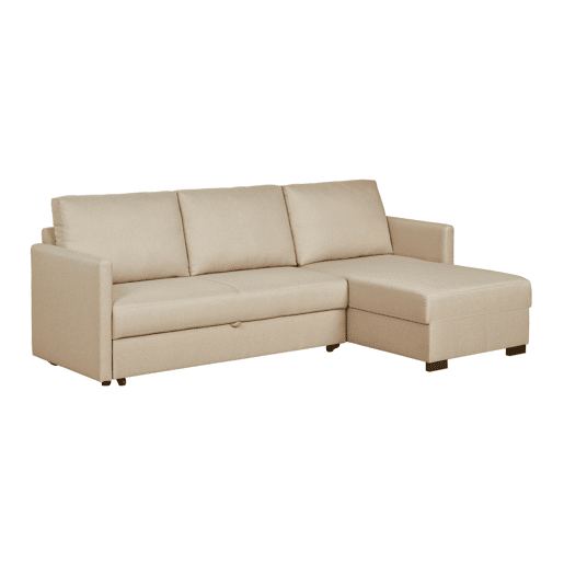 Lourini® Sofá Justin, Bege, de Três Lugares com Chaise Longue e Cama Lourini® Sofá Justin, Bege, de Três Lugares com Chaise Longue e Cama