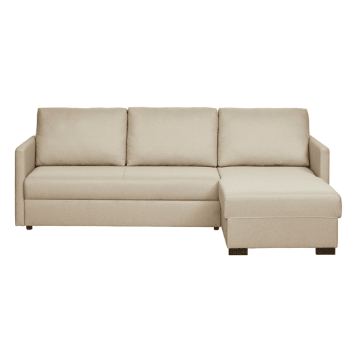 Lourini® Sofá Roma, Bege, de Três Lugares com Chaise Longue Reversível