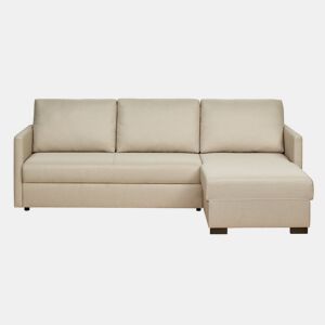Lourini® Sofá Roma, Bege, de Três Lugares com Chaise Longue Reversível