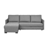 Lourini® Sofá Justin, Cinza, de Três Lugares com Chaise Longue e Cama