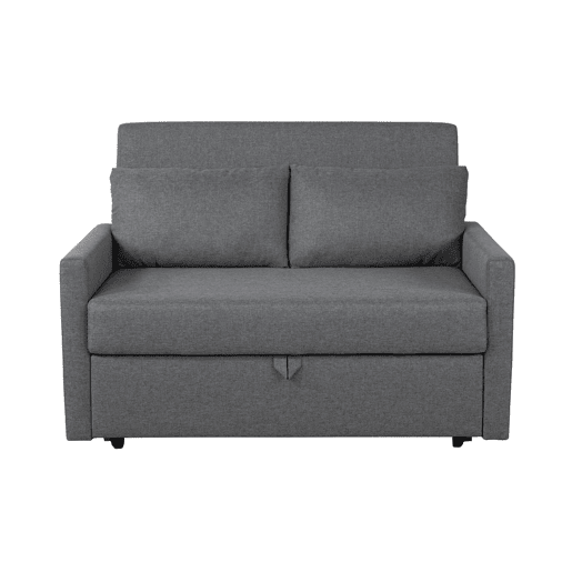 Lourini® Sofá Soria, Cinza, de Dois Lugares com Cama Elevatória Lourini® Sofá Soria, Cinza, de Dois Lugares com Cama Elevatória