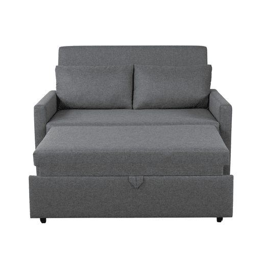 Lourini® Sofá Soria, Cinza, de Dois Lugares com Cama Elevatória Lourini® Sofá Soria, Cinza, de Dois Lugares com Cama Elevatória
