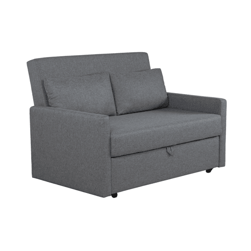 Lourini® Sofá Soria, Cinza, de Dois Lugares com Cama Elevatória Lourini® Sofá Soria, Cinza, de Dois Lugares com Cama Elevatória