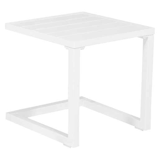 Conjunto de 2 espreguiçadeiras BARBADOS em textilene branco e mesa de apoio - alumínio branco