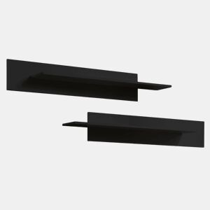Conjunto 2 Prateleiras Sala de estar e jantar Preto 100x20x20 Nora Muebles Bonitos