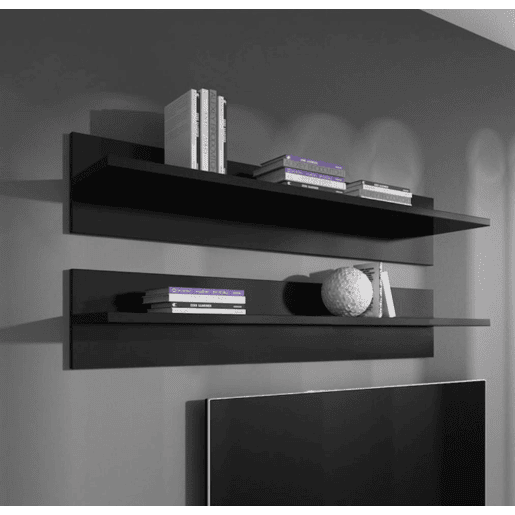 Conjunto 2 Prateleiras Sala de estar e jantar Preto 100x20x20 Nora Muebles Bonitos