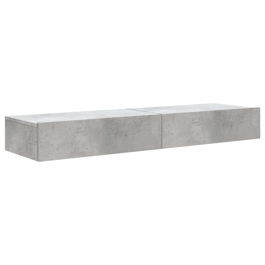 móveis de TV - Armários TV com luzes LED 2 pcs 60x35x15,5 cm cinzento cimento