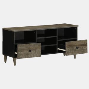 Móvel de TV - Modulo de TV - Armário de TV 100x33x46 cm madeira de mangueira maciça preto