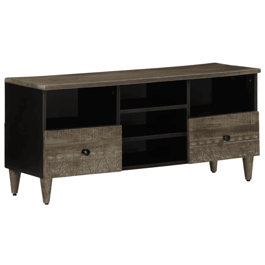 Móvel de TV - Modulo de TV - Armário de TV 100x33x46 cm madeira de mangueira maciça preto