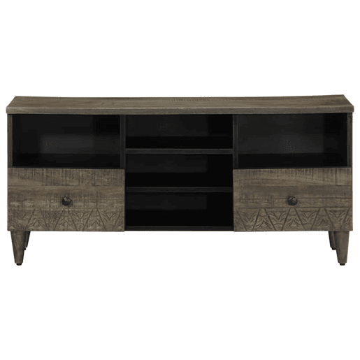 Móvel de TV - Modulo de TV - Armário de TV 100x33x46 cm madeira de mangueira maciça preto