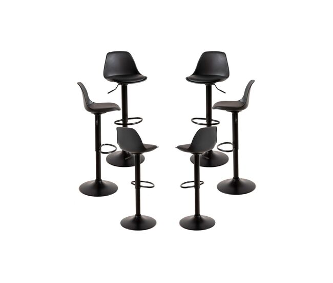 Pack 6 taburetes tulipa total - negro