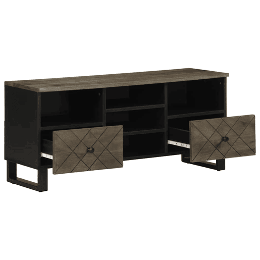 Móvel de TV - Modulo de TV - Armário de TV 100x33x46 cm madeira de mangueira maciça preto