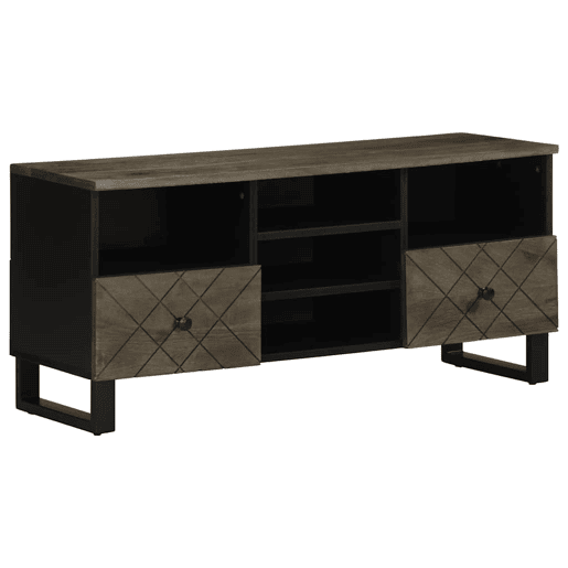 Móvel de TV - Modulo de TV - Armário de TV 100x33x46 cm madeira de mangueira maciça preto